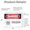 Signmission Poison Danger Sign, Vinyl Decal, 14in W x 10in L, 2PK OS-2PACK-DS-D-1014-L-1531 - alternate 8